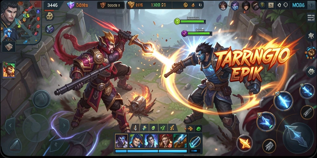 Screenshot gameplay <strong>3446</strong> menampilkan aksi seru pertarungan tim.