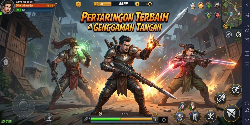 Gameplay Fighting seru dengan karakter-karakter unik dan kombinasi serangan.