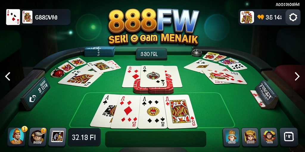 Menampilkan layar permainan Gaple yang seru dan interaktif.