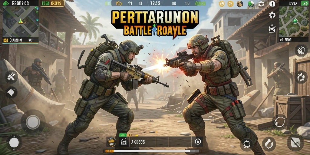 Gameplay seru FBRP88 dalam pertempuran Battle Royale.