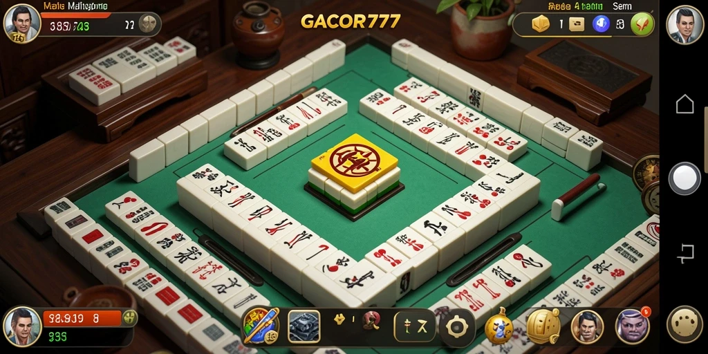Tampilan gameplay GACOR777 dengan ubin Mahjong menakjubkan.