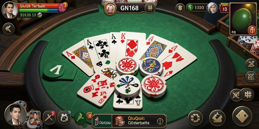 Tangkapan layar utama gameplay QiuQiu di GN168.