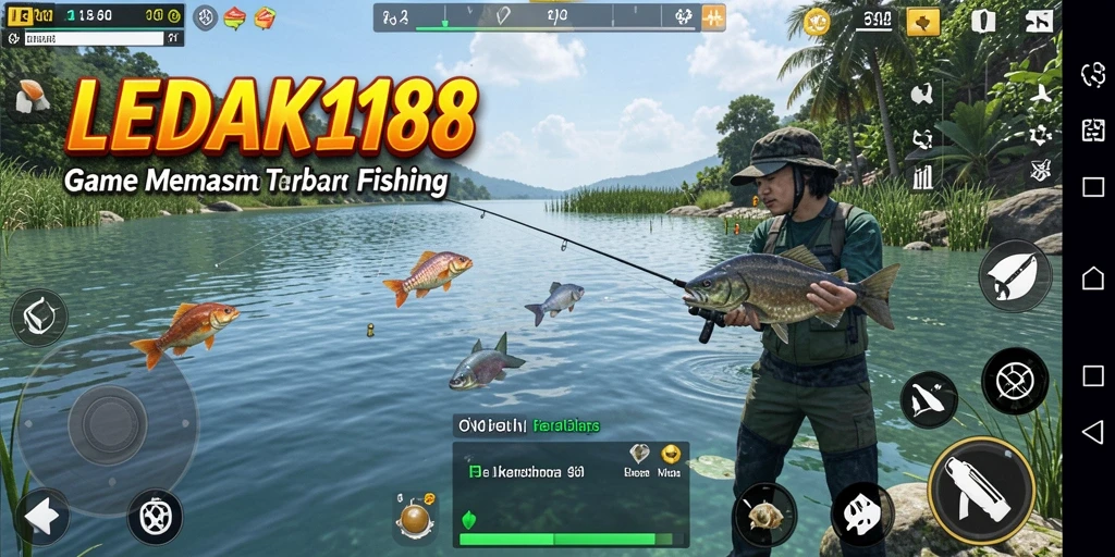 Screenshot gameplay <strong>LEDAK188</strong> menunjukkan aksi memancing yang seru dan menarik.