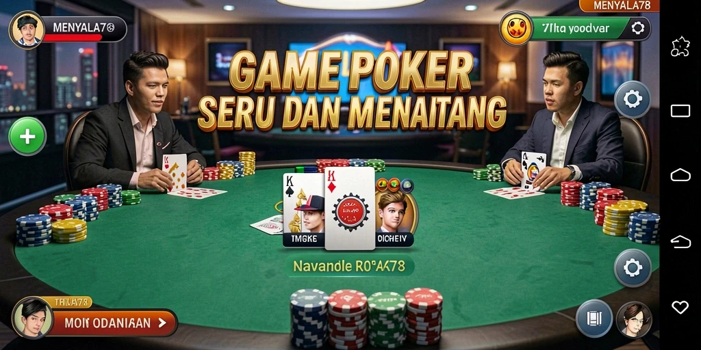 Tampilan menarik dalam permainan poker di MENYALA78.