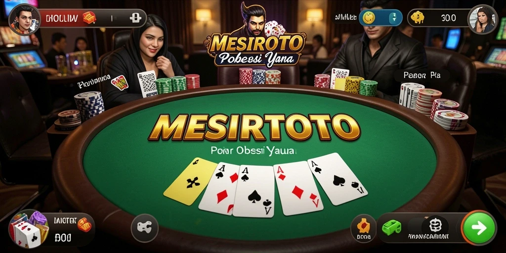 Screenshot MESIRTOTO menampilkan pemain yang terlibat dalam permainan Poker yang mendebarkan.