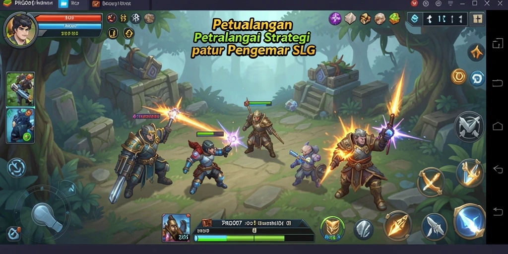 Tampilan gameplay yang mendalam dan strategis dalam PRG007.