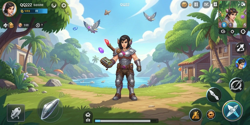 Tampilan gameplay seru dan warna-warni dari QQ222.