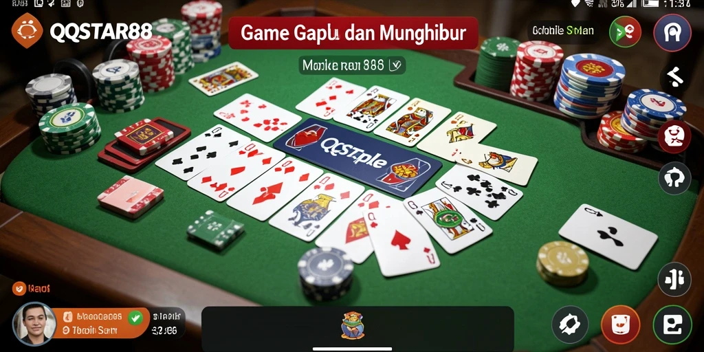 Tampilan gameplay QQSTAR88 yang seru dan menarik saat bermain Gaple.