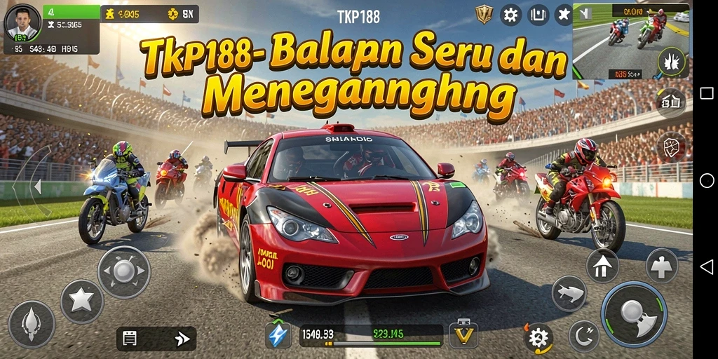 Tampilan menarik dari gameplay Racing di TKP188