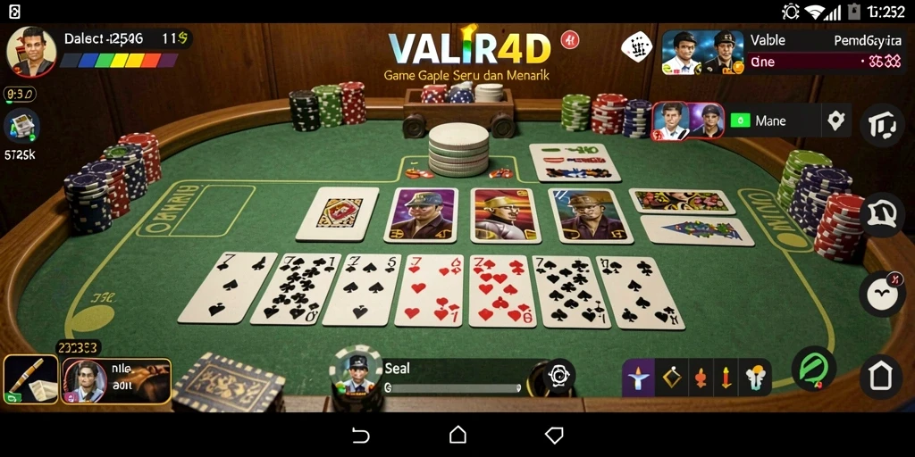 Screenshot gameplay seru dari VALIR4D yang menampilkan aksi Gaple.
