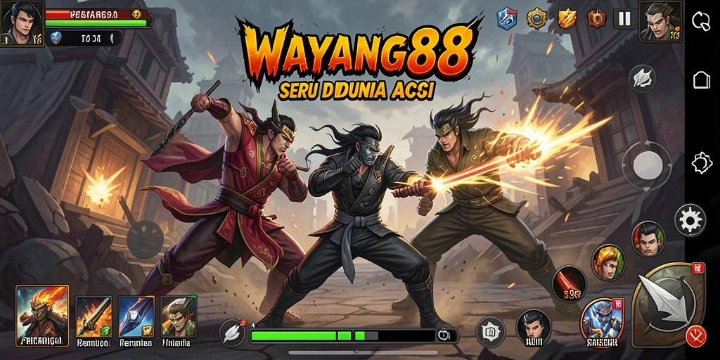 Gameplay menegangkan dengan aksi dan karakter wayang yang menarik.