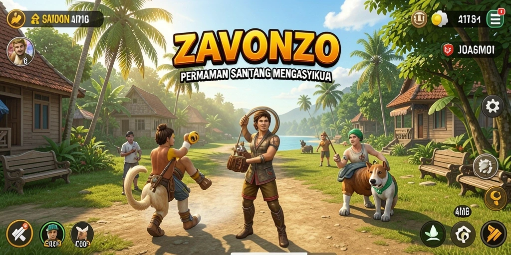 Tampilan gameplay ZAVONZO yang seru dan penuh warna.
